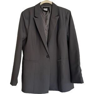 Reclaimed Vintage by ASOS Grey Business Blazer Jacket Sz 10 Professional Preppy